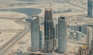 a large group of tall buildings under construction